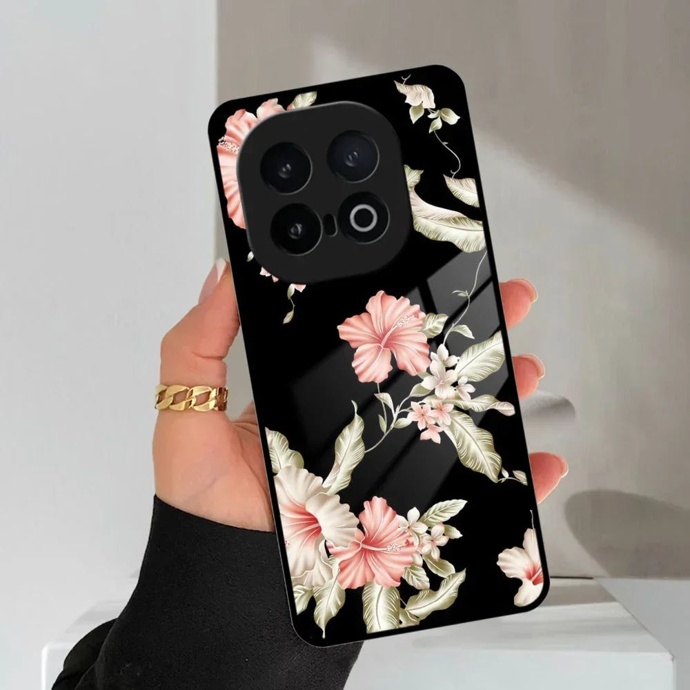 Retro Floral Glass Phone Case And Cover For iQOO - ShopOnCliQ