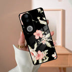 Retro Floral Glass Phone Case And Cover For iQOO - ShopOnCliQ