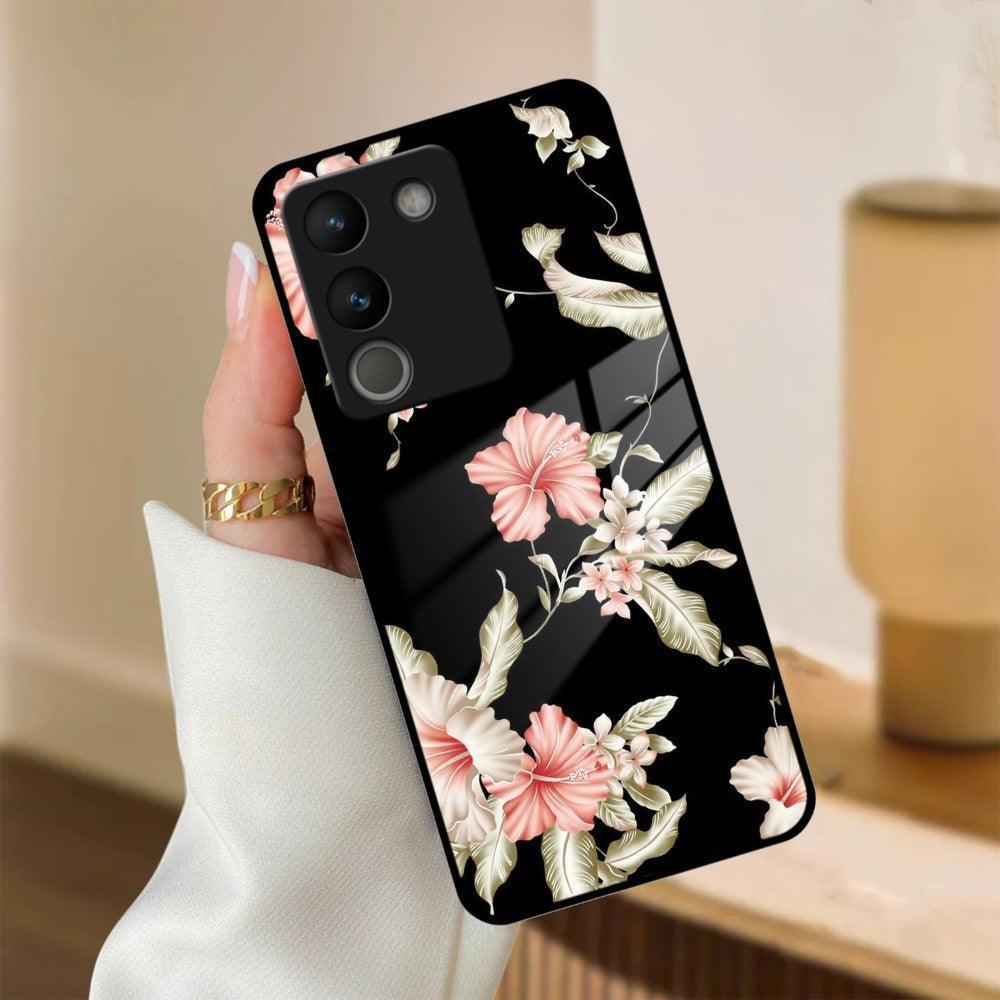 Retro Floral Glass Phone Case And Cover For Vivo - ShopOnCliQ