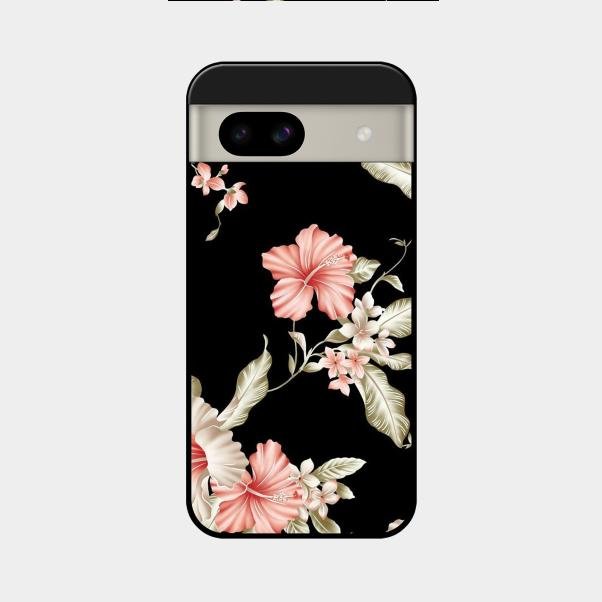 Retro Floral Glass Phone Case For Google Pixel 8A 5G