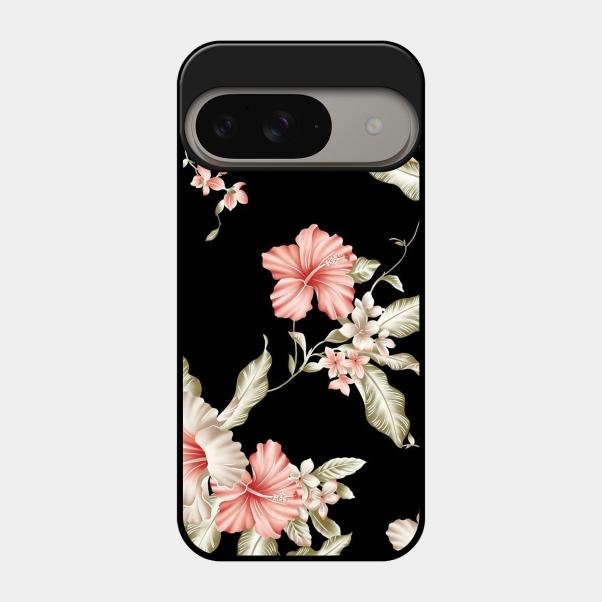 Retro Floral Glass Phone Case For Google Pixel 9 5G
