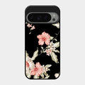 Retro Floral Glass Phone Case For Google Pixel 9 Pro 5G