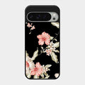 Retro Floral Glass Phone Case For Google Pixel 9 Pro Xl