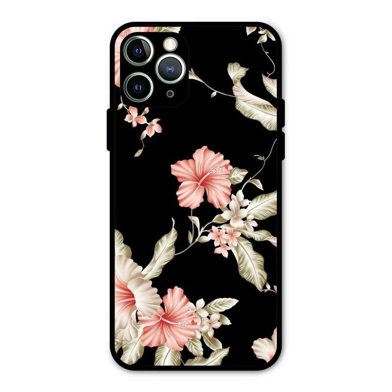 Retro Floral Glass Phone Case For iPhone 11 Pro Max