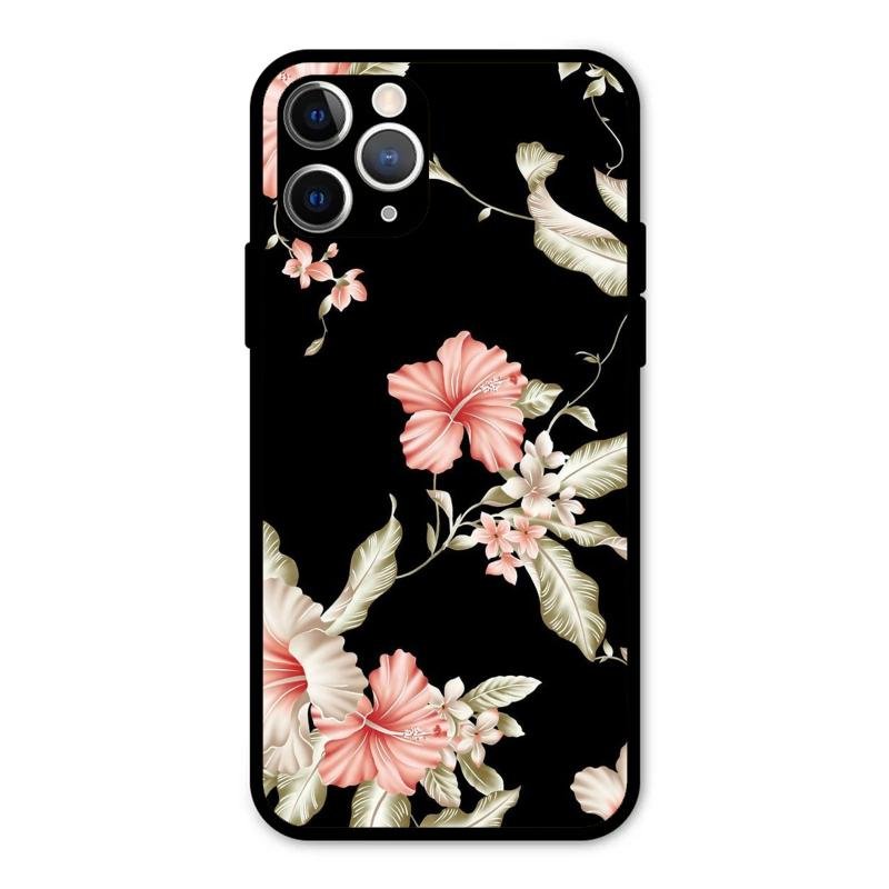 Retro Floral Glass Phone Case For iPhone 11 Pro