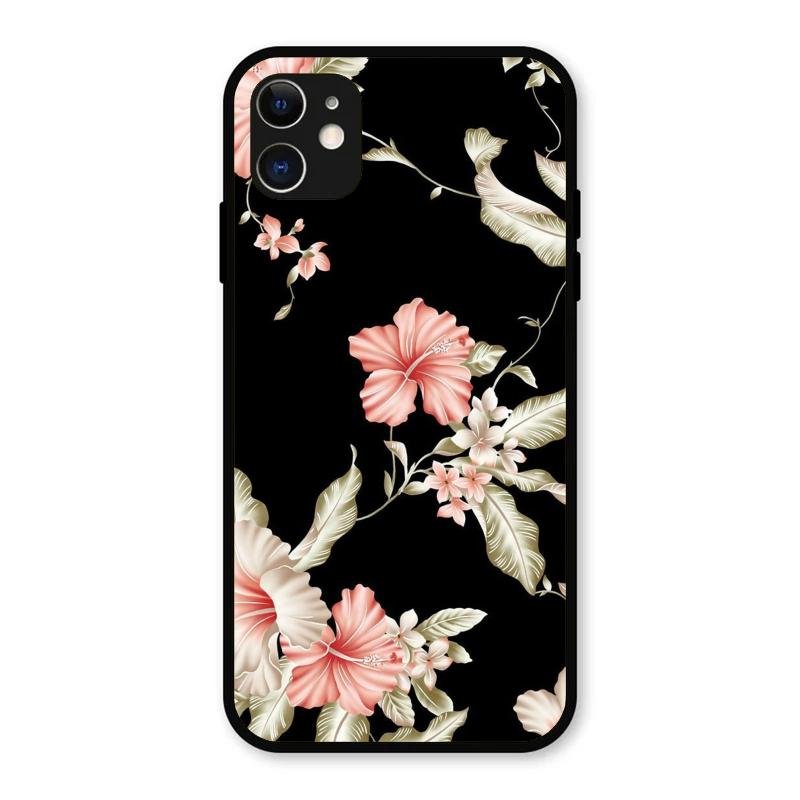 Retro Floral Glass Phone Case For iPhone 11