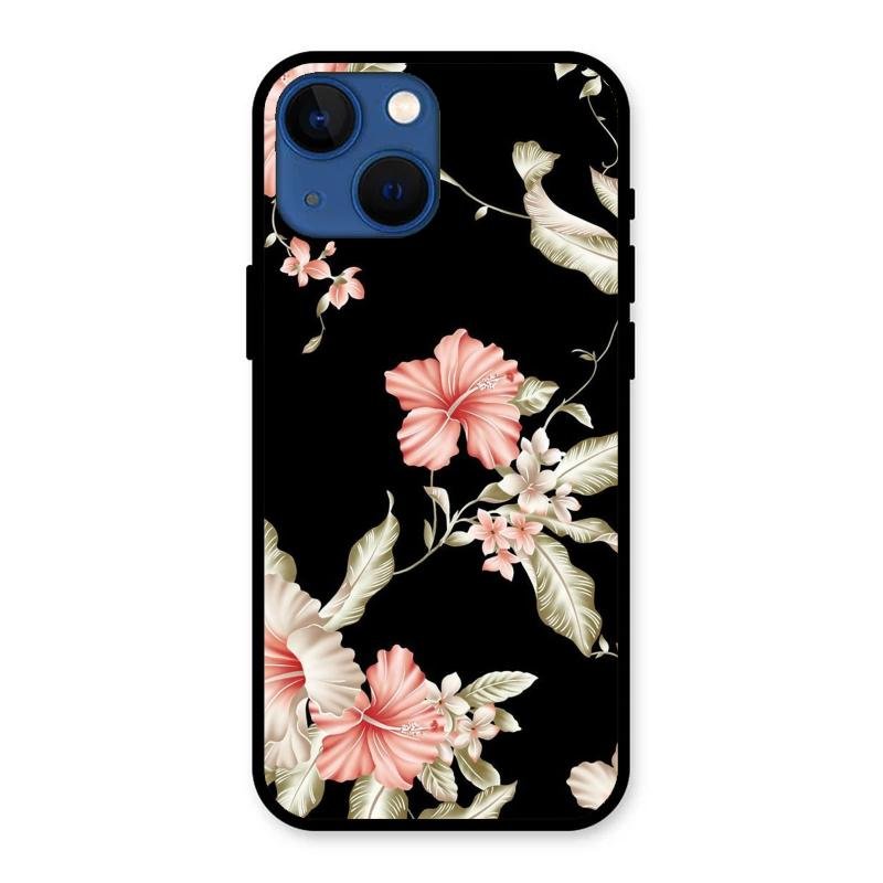 Retro Floral Glass Phone Case For iPhone 13 mini
