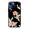 Retro Floral Glass Phone Case For iPhone 13 mini