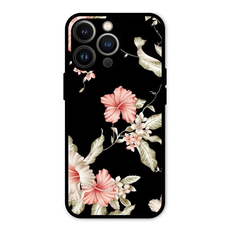 Retro Floral Glass Phone Case For iPhone 13 Pro