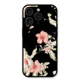Retro Floral Glass Phone Case For iPhone 15 Pro Max