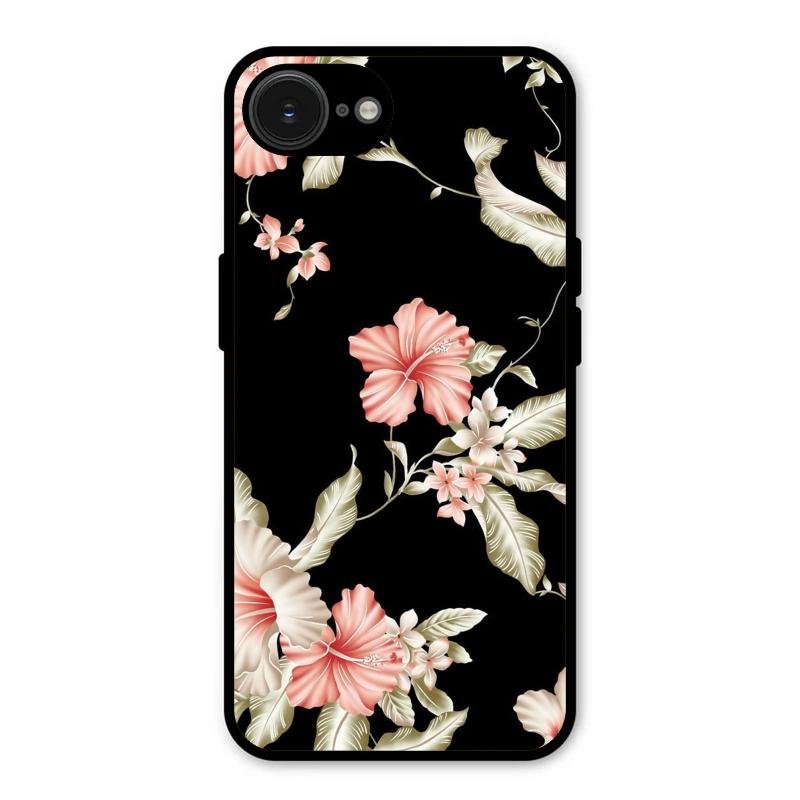 Retro Floral Glass Phone Case For iPhone 16e