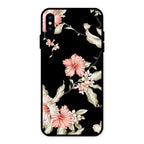 Retro Floral Glass Phone Case For iPhone XS Max