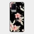 Retro Floral Glass Phone Case For Iqoo 9 5G