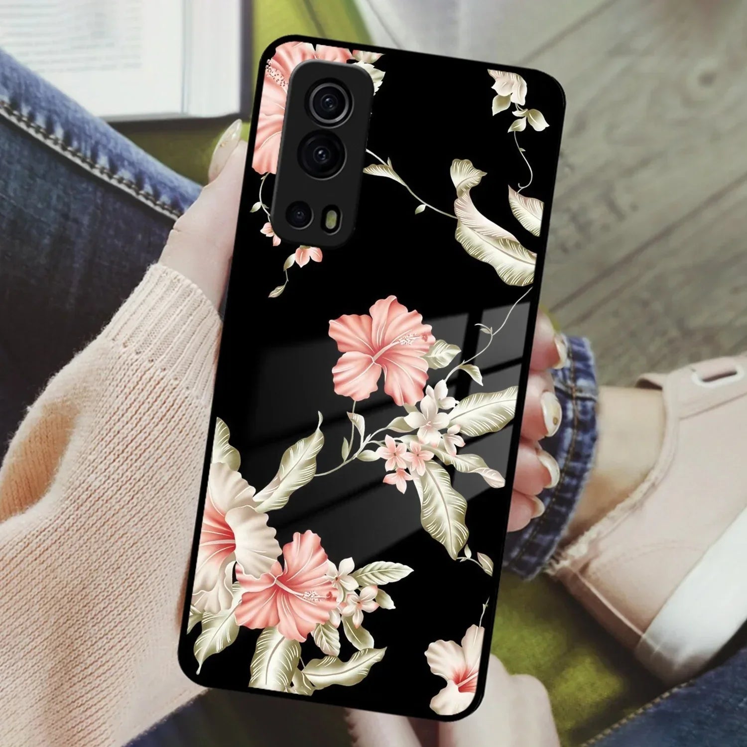 Retro Floral Glass Phone Case And Cover For Vivo - ShopOnCliQ