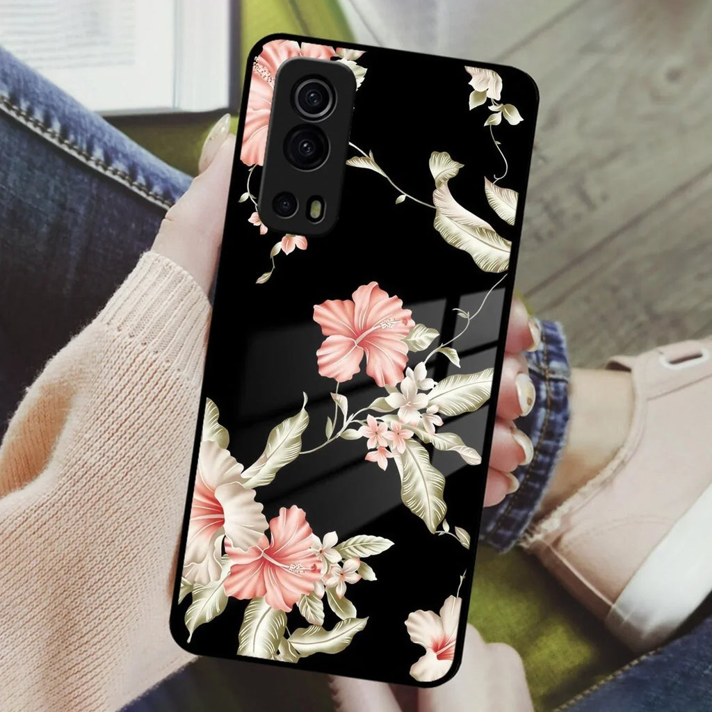 Retro Floral Glass Phone Case And Cover For iQOO - ShopOnCliQ