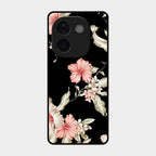 Retro Floral Glass Phone Case For Iqoo Z9S Pro 5G