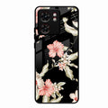 Retro Floral Glass Phone Case For Motorola Edge 40