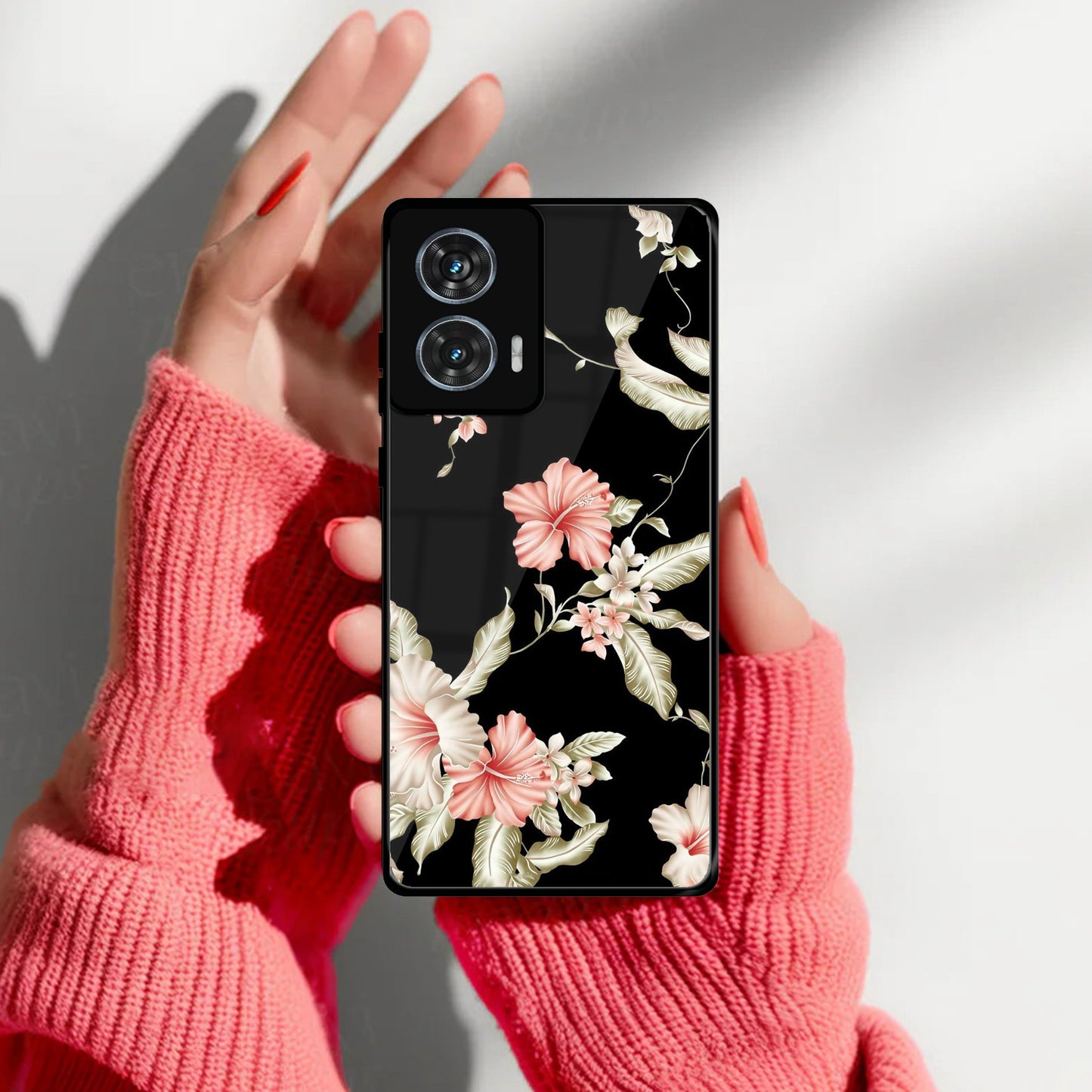 Retro Floral Glass Phone Case And Cover For Motorola