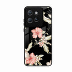Retro Floral Glass Phone Case For Motorola Edge 50 Neo