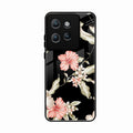 Retro Floral Glass Phone Case For Motorola Edge 50
