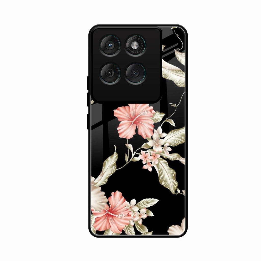 Retro Floral Glass Phone Case For Motorola Edge 60 Pro 5G