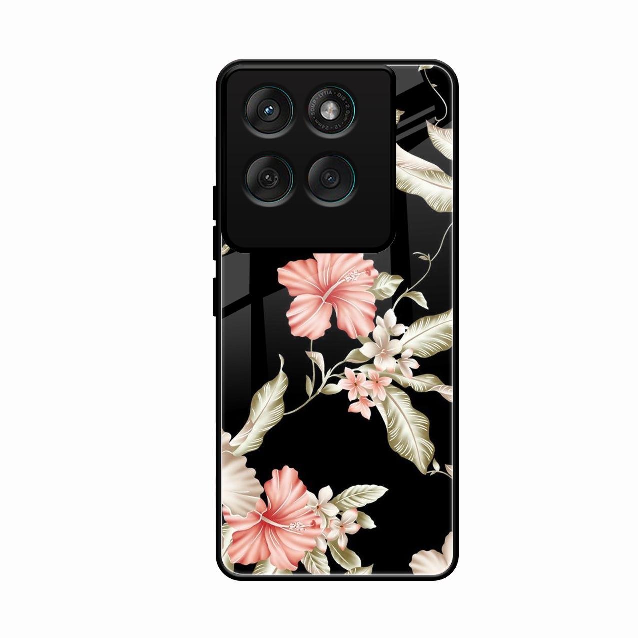 Retro Floral Glass Phone Case For Motorola Edge 60 Pro 5G