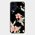 Retro Floral Glass Phone Case For Motorola G45 5G