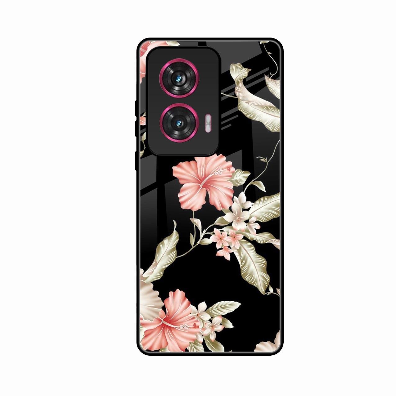 Retro Floral Glass Phone Case For Motorola G85 5G