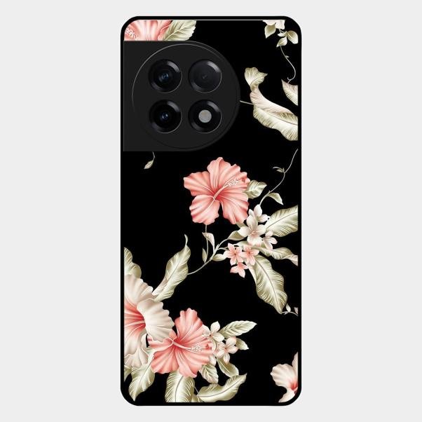 Retro Floral Glass Phone Case For Oneplus 11R 5G