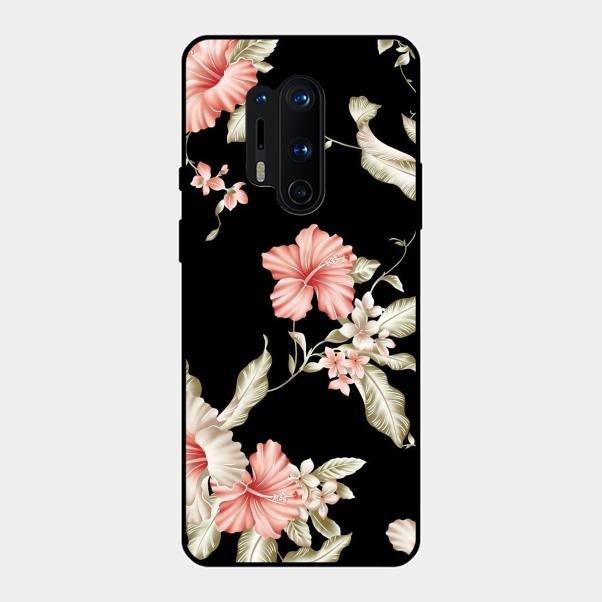 Retro Floral Glass Phone Case For Oneplus 8 Pro