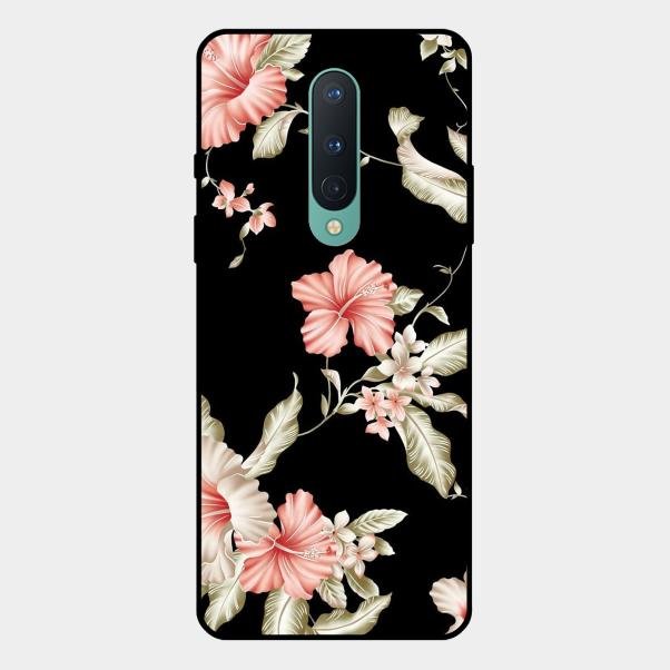 Retro Floral Glass Phone Case For Oneplus 8