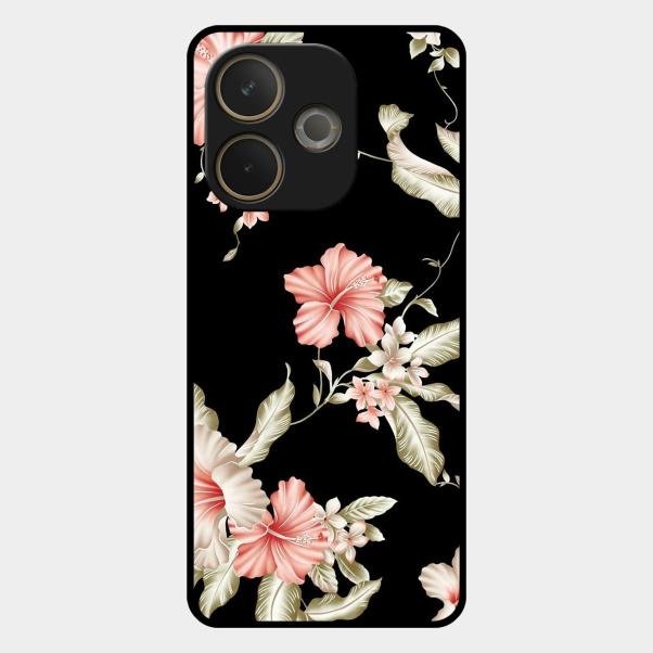 Retro Floral Glass Phone Case For Oppo A5 Pro 5G