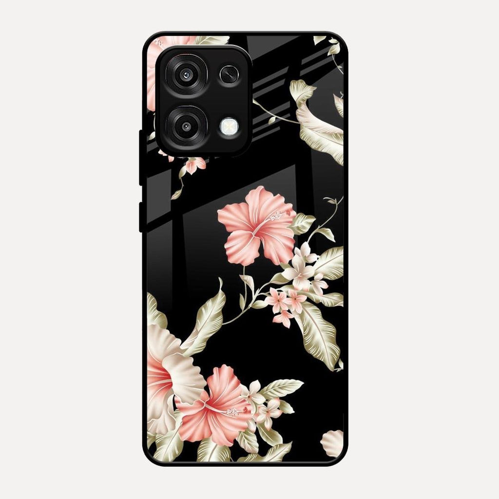 Retro Floral Glass Phone Case For Oppo F31 5G