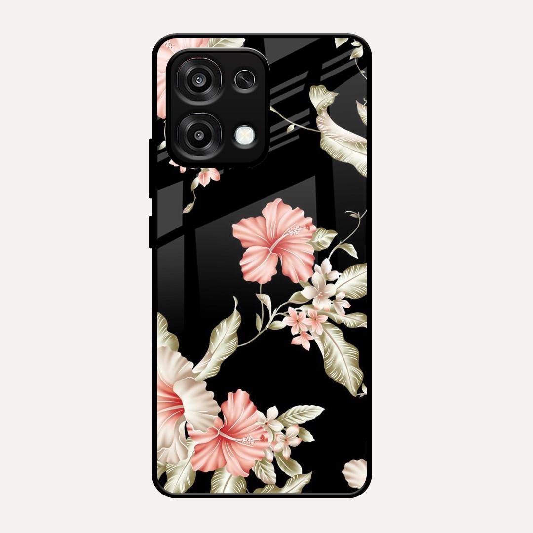 Retro Floral Glass Phone Case For Oppo F31 5G