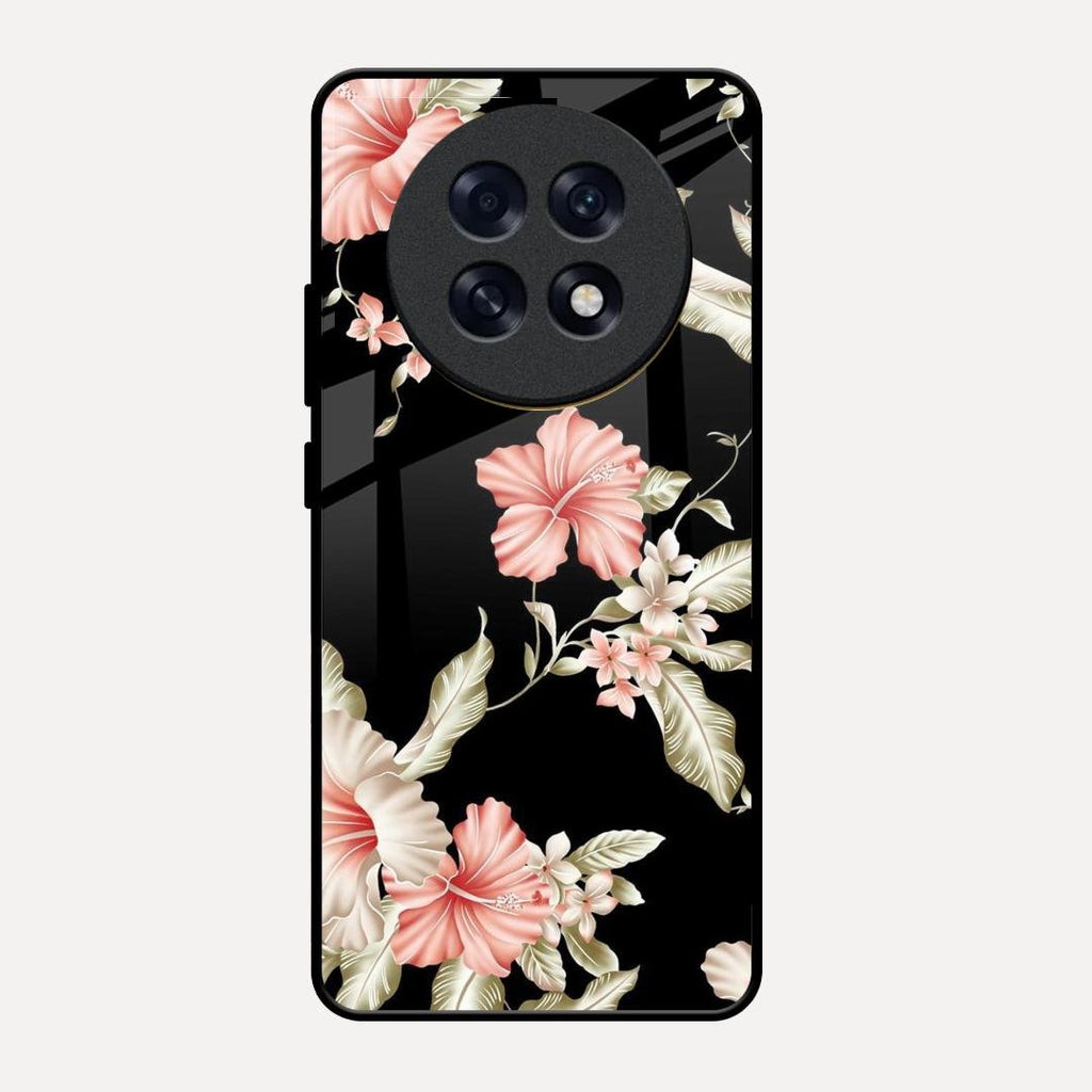 Retro Floral Glass Phone Case For Oppo F31 Pro Plus 5G