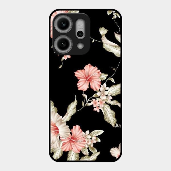 Retro Floral Glass Phone Case For Oppo Reno 14 Pro 5G