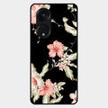 Retro Floral Glass Phone Case For Oppo Reno 8T 5G