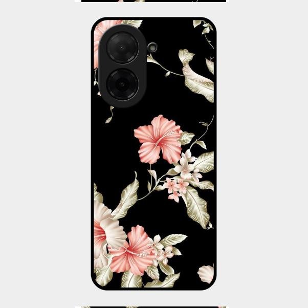Retro Floral Glass Phone Case For Poco C71