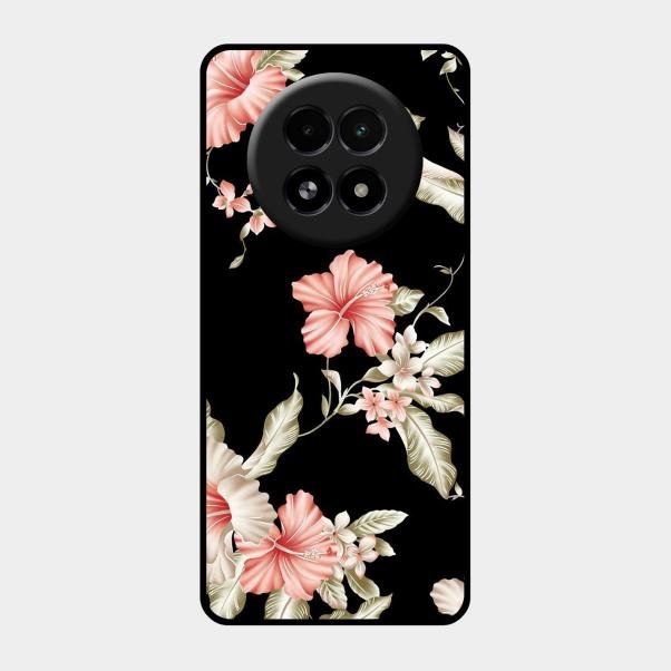Retro Floral Glass Phone Case For Realme 13 5G