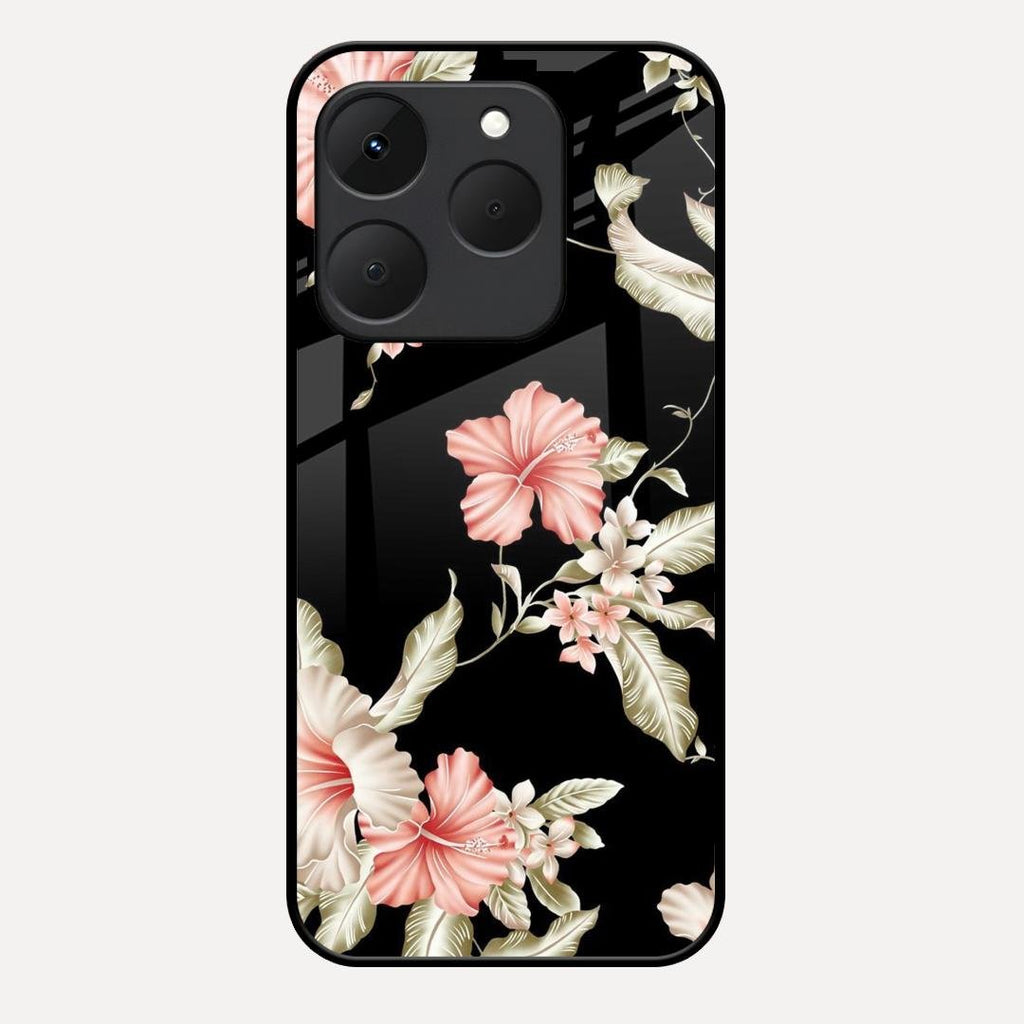 Retro Floral Glass Phone Case For Realme 15T 5G