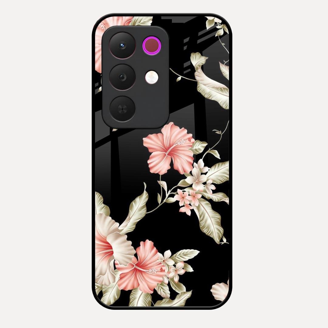 Retro Floral Glass Phone Case For Realme 15X 5G