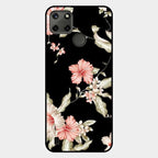 Retro Floral Glass Phone Case For Realme C21Y