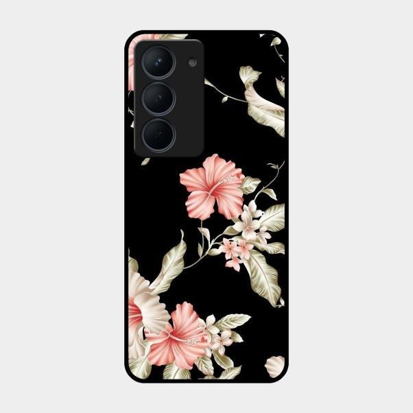 Retro Floral Glass Phone Case For Realme Narzo 80X 5G
