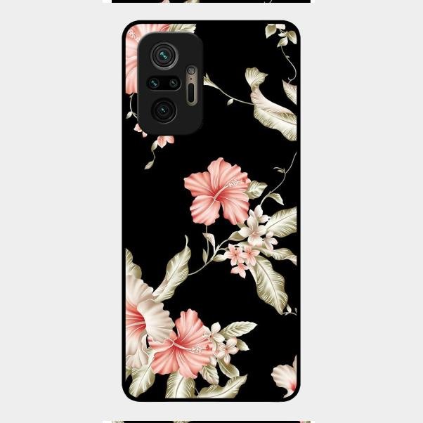 Retro Floral Glass Phone Case For Redmi Note 10 Pro