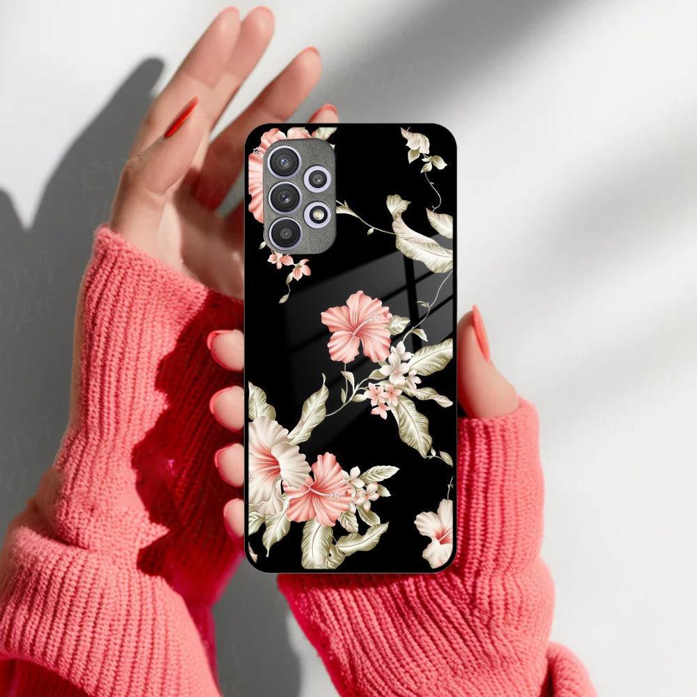 Retro Floral Glass Phone Case And Cover For Samsung