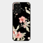 Retro Floral Glass Phone Case For Samsung Galaxy M33 5G