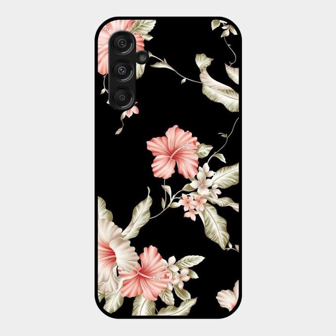 Retro Floral Glass Phone Case For Samsung Galaxy M34 5G