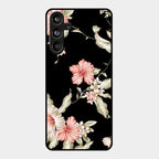Retro Floral Glass Phone Case For Samsung Galaxy M55 5G