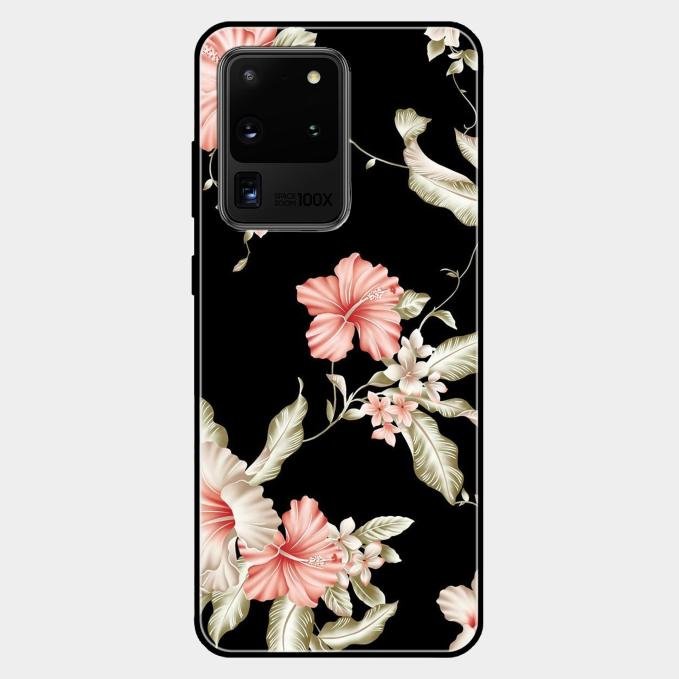 Retro Floral Glass Phone Case For Samsung Galaxy S20 Ultra
