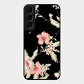 Retro Floral Glass Phone Case For Samsung Galaxy S22 Plus 5G